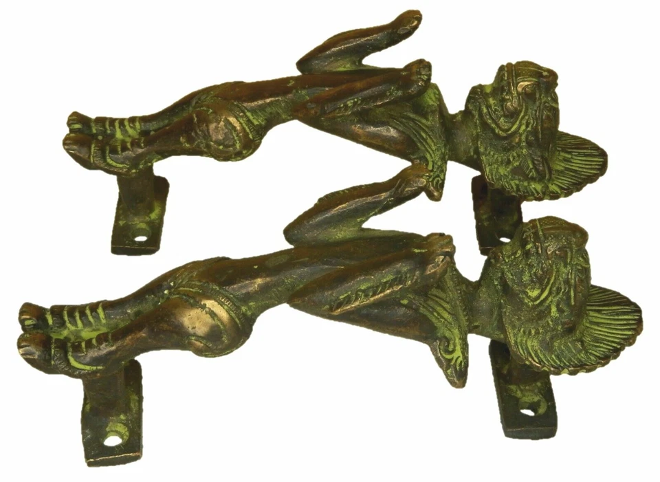 Tiradores de puerta de estilo victoriano con forma de tigre de latón artesanales ídolo de decoración del hogar Foto 4 de 4