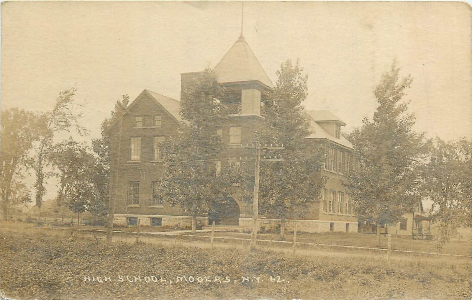 c1910 Mooers New York Clinton High School occupation RPPC Postcard 25-2179