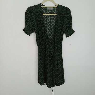 Urban Outfitters Womens Wrap Dress Size XS Green Floral Print Lightweight  V-Neck | eBay