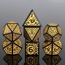 NEW RPG / D&D Dice Set of 7 - Magic Flame Yellow