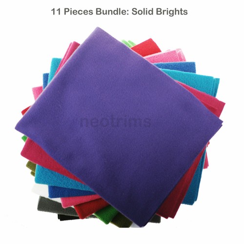 Fleece Fabric Fat Squares 40x50cm, Bundle of 11 Colours, 3 Themes - Picture 10 of 11