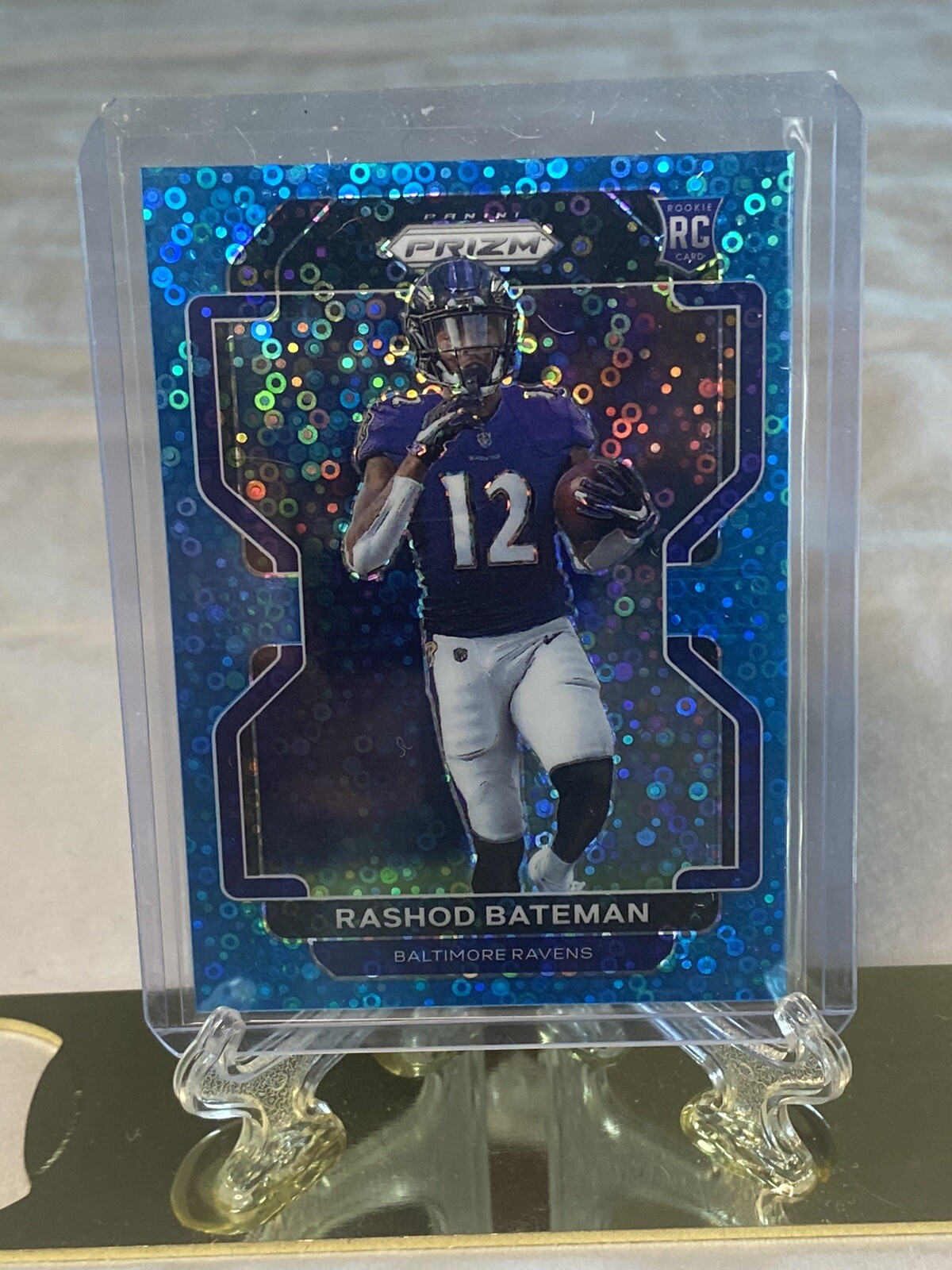 RASHOD BATEMAN RC 2021 PANINI PRIZM BLUE DISCO PARALLEL ROOKIE SP /79 RAVENS