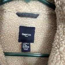 GapKids Sherpa Lined Denim Jacket Blue Medium Synthetic Lining Long Sleeve