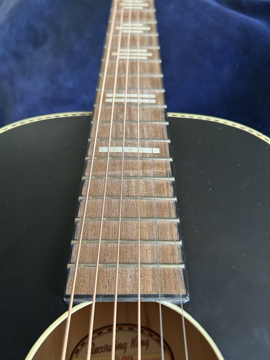 Recording King Dirty 37 Parlor Guitar – Matte Black + Gig Bag | eBay