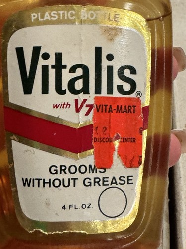 Vintage Bottle of Vitalis with V7 1960s NOS Hair Care Product Plastic Bottle - Picture 5 of 6