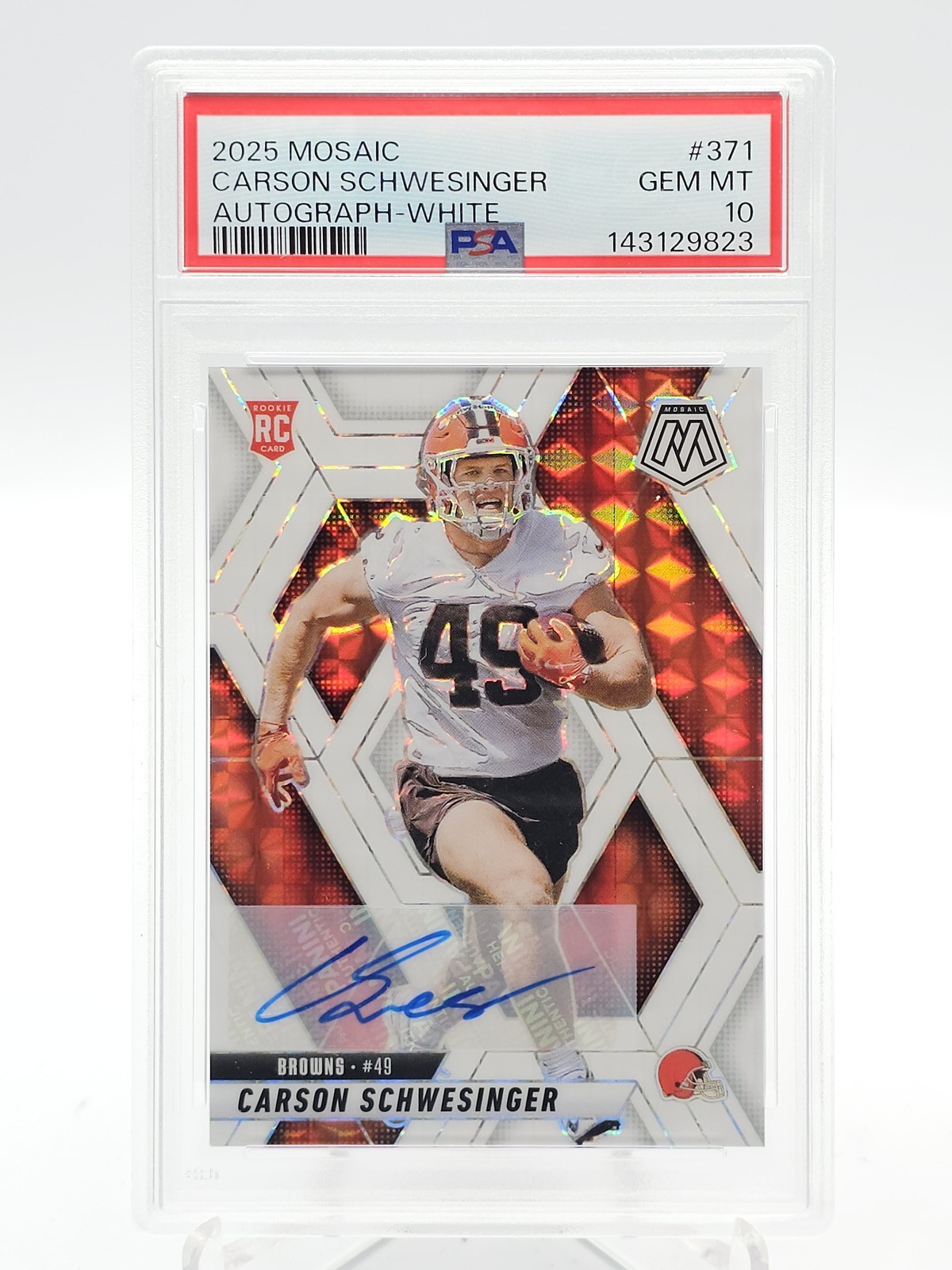 Carson Schwesinger Panini Mosaic #371 Autograph-White