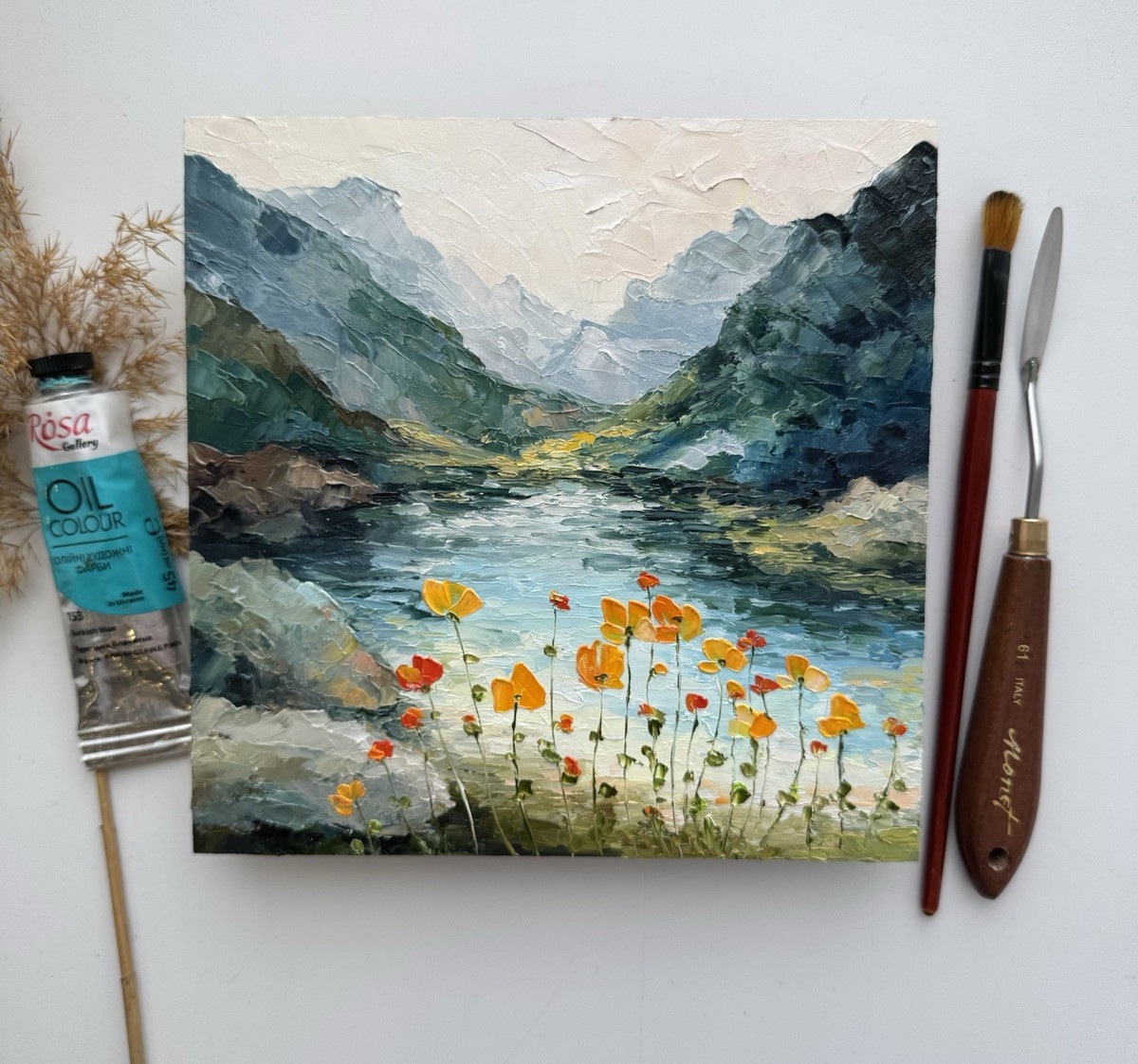 Original Oil Painting Irish Landscape Art Ireland Painting Meadow