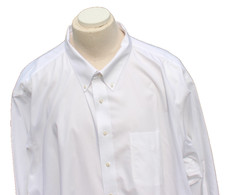 Paul Fredrick 2 Ply Cotton Button Down Collar Dress Shirt Mens White Size 22 35