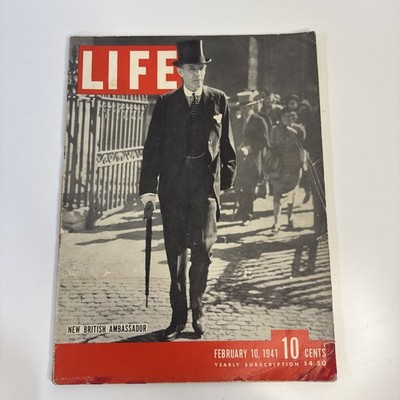 LIFE MAGAZINE.  February 10, 1941.  NEW BRITISH AMBASSADOR.  Vintage. 2