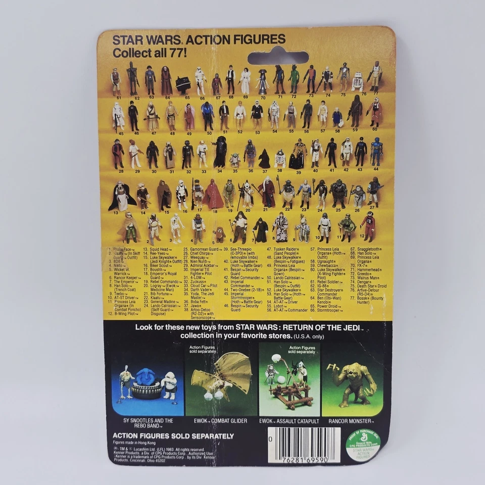 Tarjeta trasera Star Wars Return Of The Jedi Chirpa 77 ROTJ Kenner 1983 de colección Foto 2 de 4