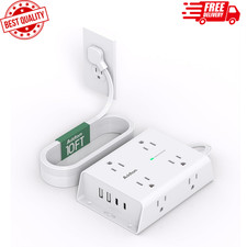 10FT Surge Protector Power Strip with 8 Outlets and 4 USB Ports