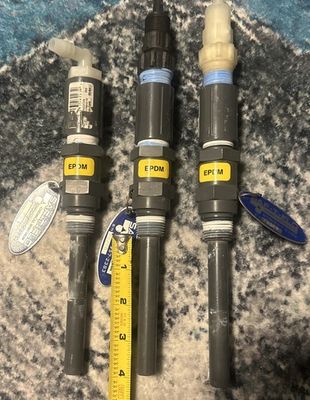 #ad LOT OF 3. 1 2” PVC Chemical Injection Quill 4” Shaft Length WITH Check Valve $289.99