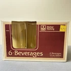 Anchor Hocking Newport 6 Piece Beverage Set in Box 12oz Glasses Vintage Set