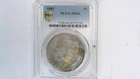 1885 Morgan Silver Dollar rainbow PCGS MS 64