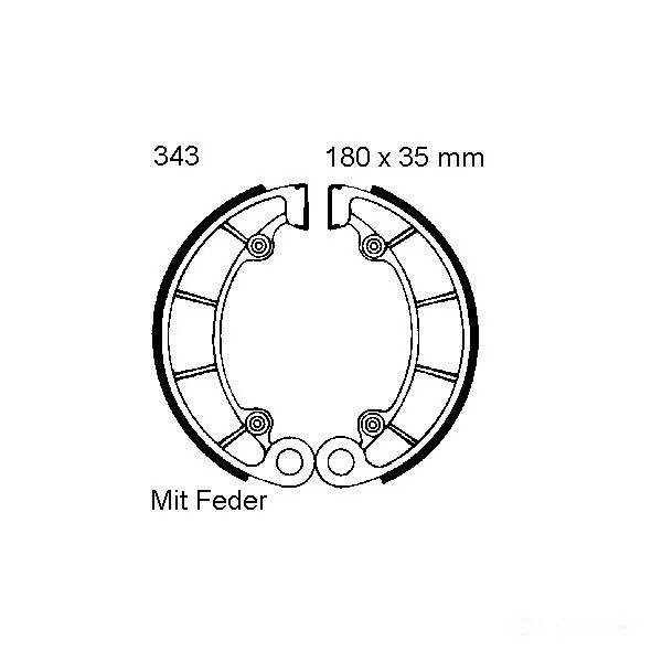 Bremsbacken Hinten EBC H343 FüR Honda TRX 500 FA Fourtrax Foreman 2001-12-image