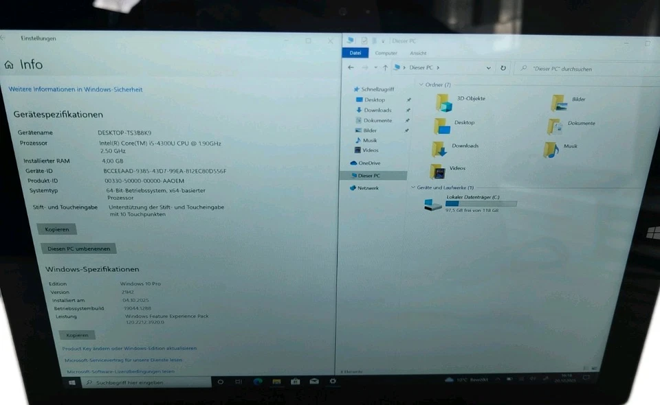 Microsoft Surface Pro 3 1631 Intel Core I5, 4GB, 128GB, Win10 Pro - Bild 2 von 4