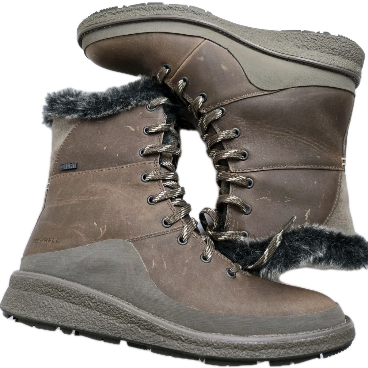 Merrell Tremblant Ezra Stivali Donna Espresso Isolato Impermeabile Pizzo US 7 5