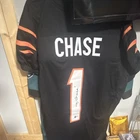 Ja'Marr Chase Cincinnati Bengals #1 Signed Football Jersey - BAS Authenticated