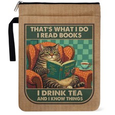 Book Sleeve For Book Lovers 9x12 Inch Cat Themed Decor Librarian Gift Women