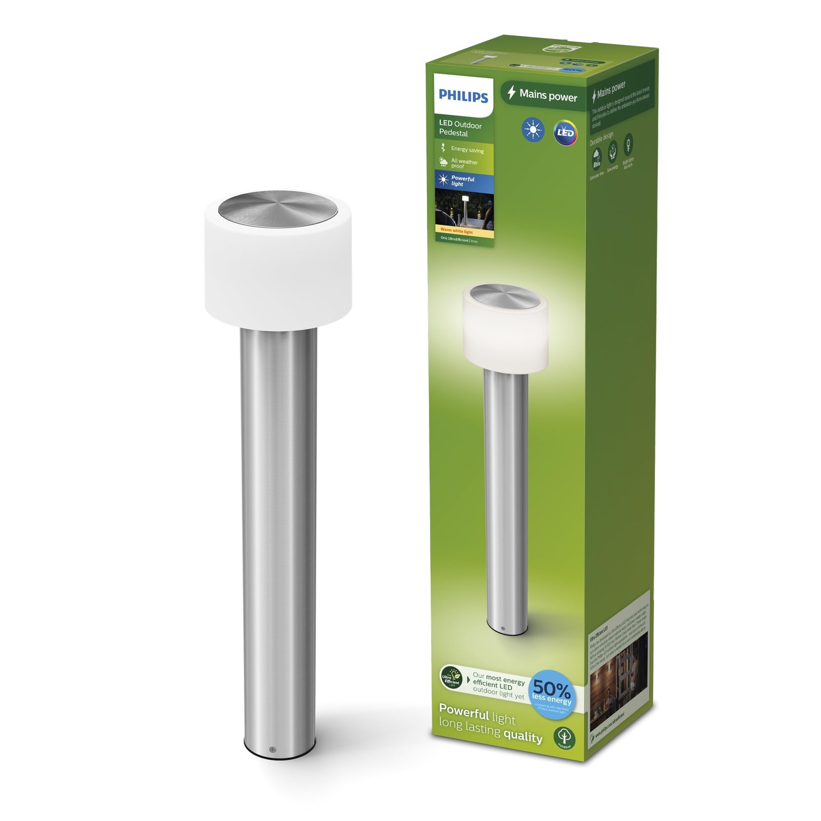 Philips Led Pedestal Light Otis Ue, Stainless Steel, Ip44 - Image 3