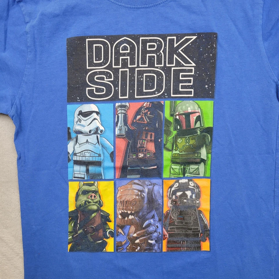 LEGO Star Wars Shirt Youth Large Blue Disney Villains Graphic Tee Dark Side Logo - Image 2 of 4