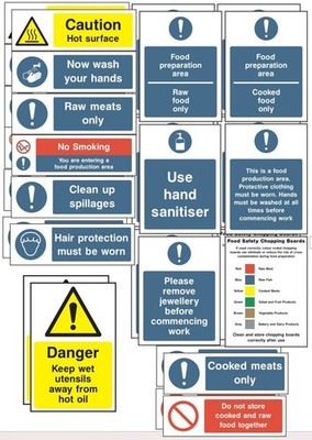 Standard Pack - ''Full Kitchen Safety Setup'' Catering Signs | Vinyl | Food Prep