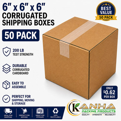 6x6x6 - 50 Cube Corrugated Shipping Packing Moving Mailing storage Cartons Boxes