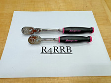 Snap-on Tools Usa New Classic Pink 2pc 14 Drive Fixed Flex Ratchet Lot Set Rare