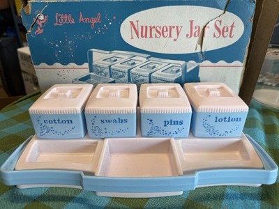 Little Angel Nursery Jar Set, manufactured by Charlotte Toys Co 1940s