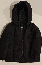 GAP KIDS NWT GIRLS BLACK HOODED LIGHTWEIGHT PUFFER - XS 4-6
