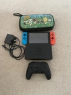 Nintendo Switch + Multicoloured Controller + Animal Crossing Case + All Leads