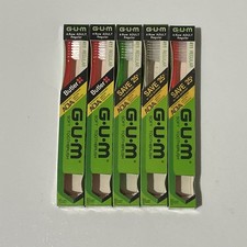 5 New VTG Butler GUM Adult Toothbrush Soft 411 W/ Removable Stimulator Tip NOS