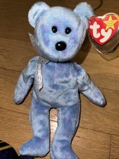 TY Beanie Baby - CLUBBY 2 the Platinum Bear 8.5 inch 
