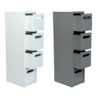 Slimline Bathroom Cabinet 4 Drawer Tall Storage Unit White Wooden Free Standing