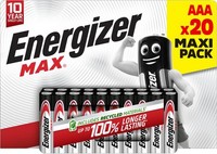 Energizer Batterie Alkaline, Micro, Aaa, LR03, 1.5V Max, Retail Blister (20-Pack