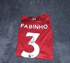 Maillot de foot Nike Liverpool Home signé à la main Fabinho