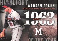 2015 Topps #H-13 Warren Spahn Highlight of the Year
