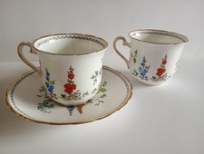 Vintage Tuscan China Plant Hollyhocks Tea Cup and Saucer and Cup. Excellent Cond