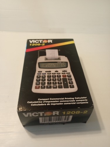 Victor 1208-2 Printing Calculator, 2-Color Black/Red Print - Picture 2 of 6