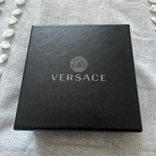 Versace Gold Tone Hoop Earrings Round Metal C...