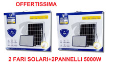 2FARI LED DA ESTERNO DA 5000W CON PANNELLO SOLARE E TELECOMANDO LUCE BIANCA IP66
