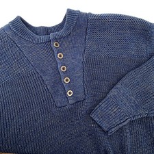 RedHead Henley Sweater Mens Large Blue Excell...