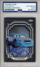 2024 TOPPS CHROME DISNEY CARS CAL WEATHERS SIGNED KYLE PETTY PSA DNA AUTOGRAPH