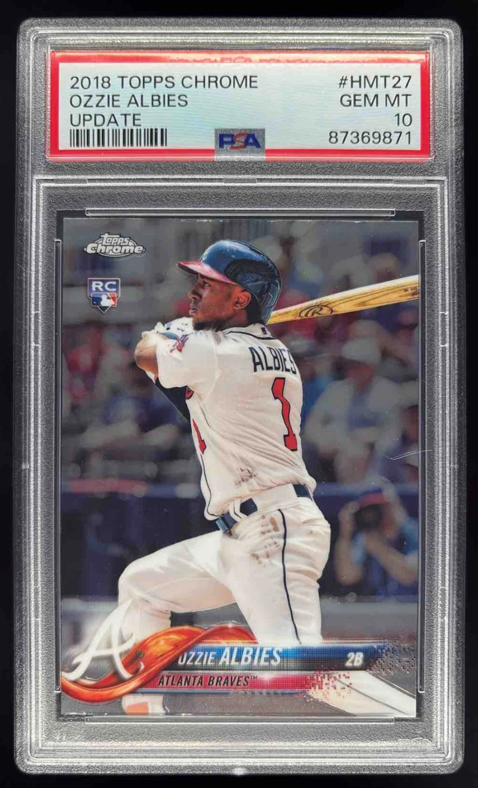 2018 Topps Chrome Update #HMT27 Ozzie Albies RC PSA 10