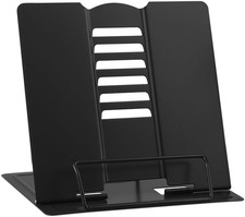 MSDADA Small Desk Book Stand Metal Reading Rest Holder Adjustable Black