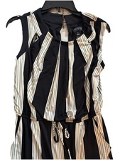 Enfocus Studio Striped Black Biege Jumpsuit Size 12 Sleeveless