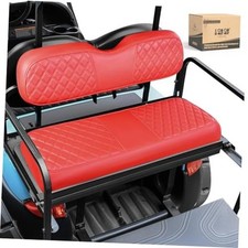 Golf Cart Seat Cover Universal Leather Rear Seat Cover for Yamaha, EZGO, Red