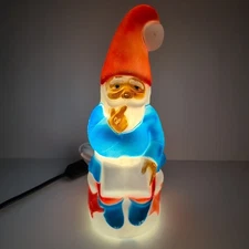 Vtg General Foam 12" Christmas Santa's Elf Gift List Tabletop Blow Mold KITSCHY