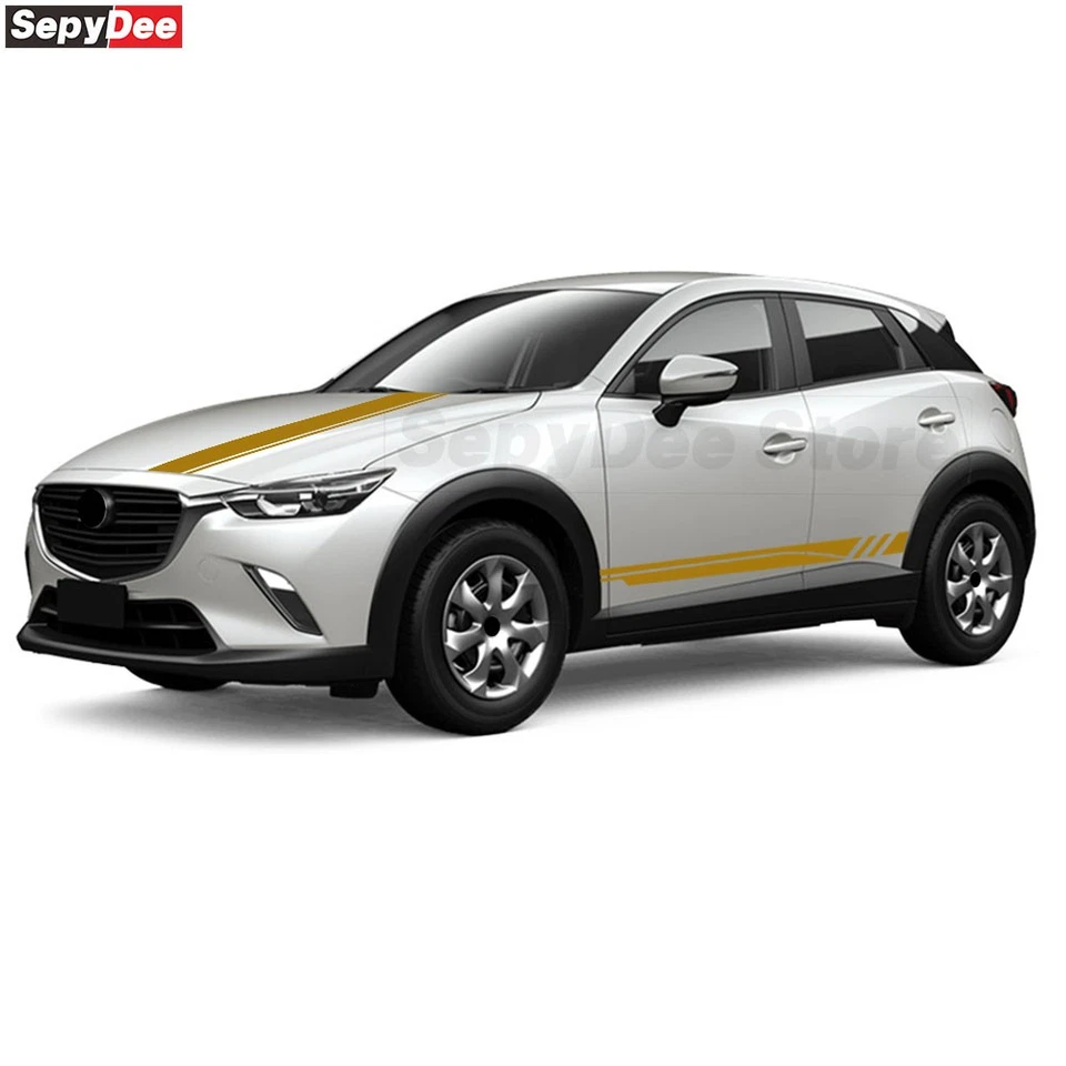 3 piezas calcomanías de capó de coche para Mazda CX-3 Racing Sport carrocería kits de rayas pegatina Foto 4 de 4