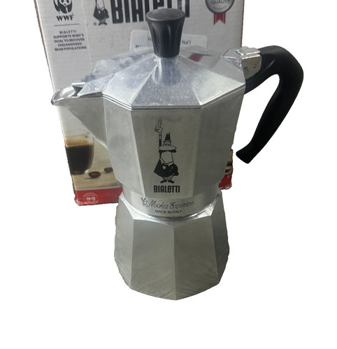 Bialetti Moka Express 6 Cup, 1 EA, silver, 6800, 06800-New with the Box, Italy